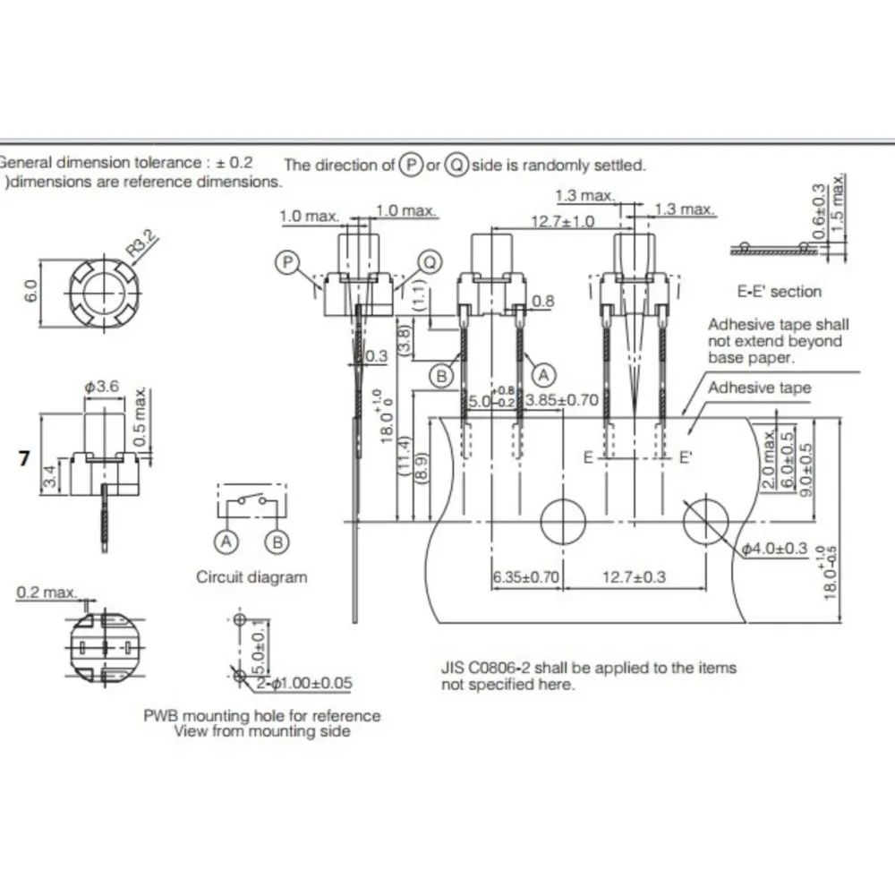 20Pcs Japanese Small Micro Reset Button Switch Micro Button Straight Plug-in 2 Feet Round 6*6*7 Tact Switch