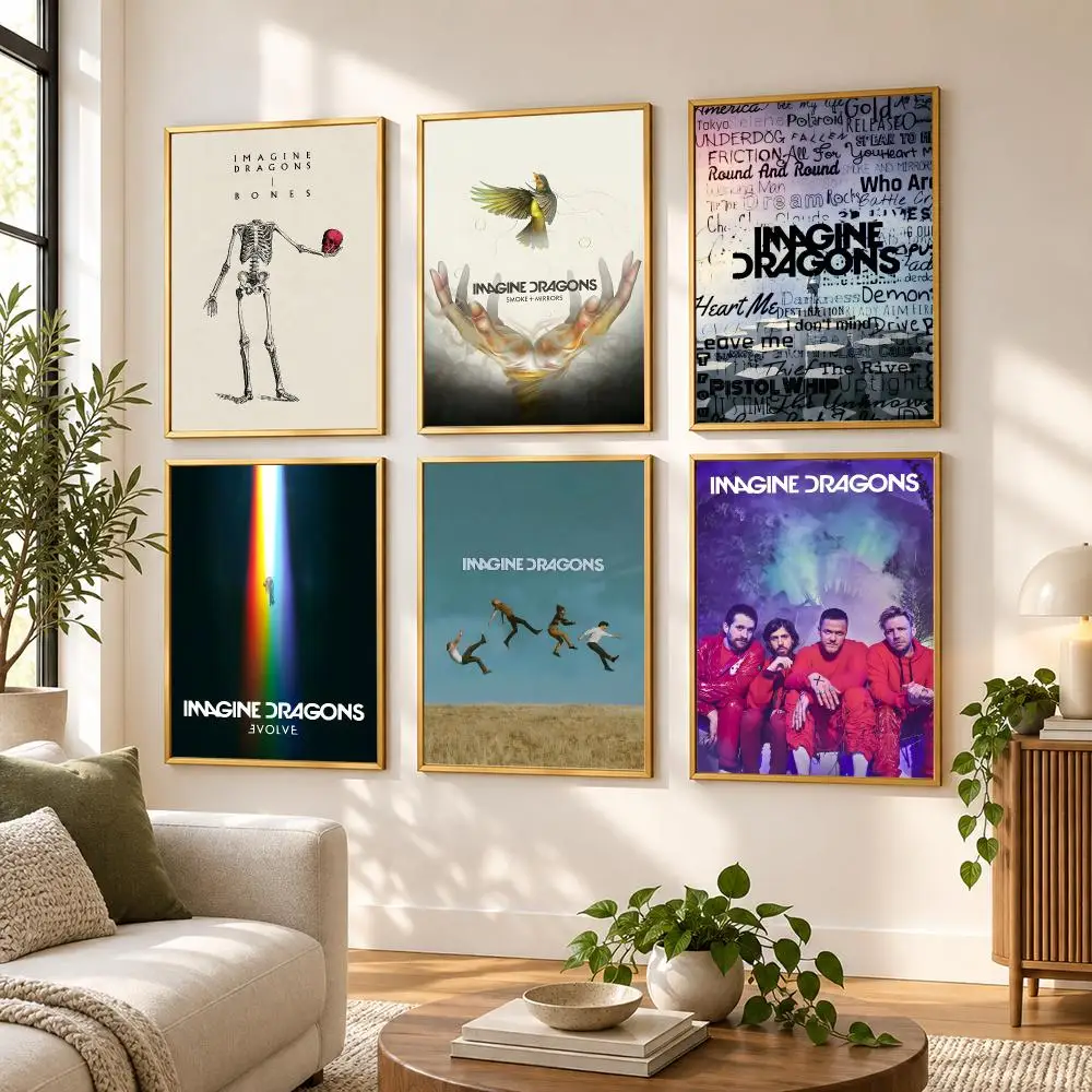 Rock Band Imagine D-Dragons bones Poster HD art sticky wall waterproof home living room bedroom bar aesthetic decoration