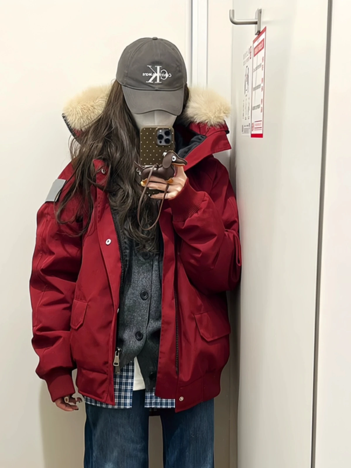 

Women's 2025 Down Cotton Jacket Winter Thickened Loose Parka Style Korean Version Workwear Coat Long Sleeve Regular Type