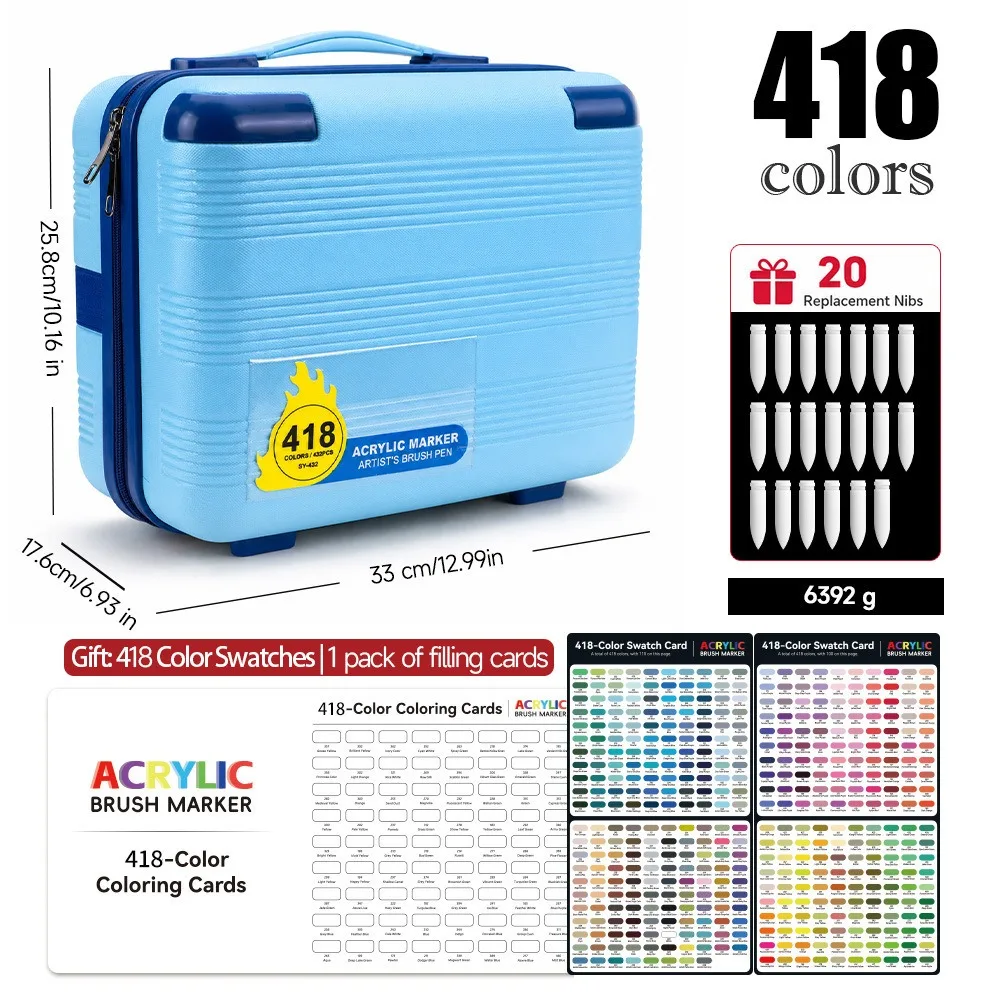 

418/320 Colors Acrylic Marker Set Soft-Tip Pens For Wood Canvas Glass DIY Painting Office School Supplies PK GUANGNA Languo
