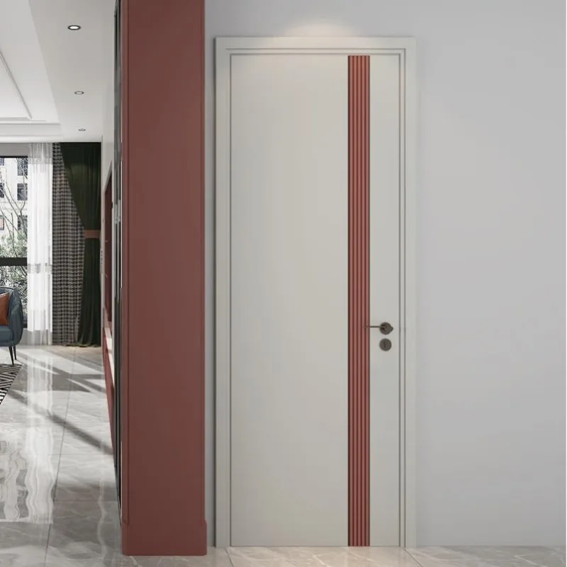 Bedroom soundproof sliding wooden door simple indoor silent wooden door set wood solid wood composite