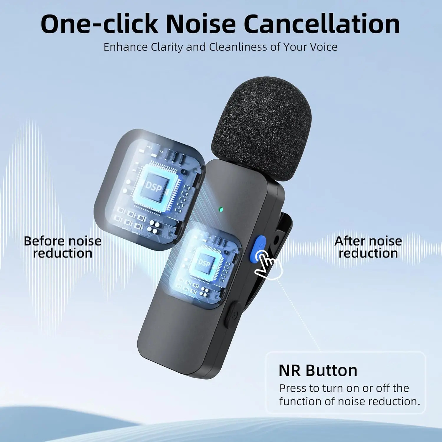 Micrófono de solapa Lavalier inalámbrico BY-V para iPhone, Android, teléfono inteligente, PC, ordenador, dispositivos de USB-C, grabación en Streaming de Youtube