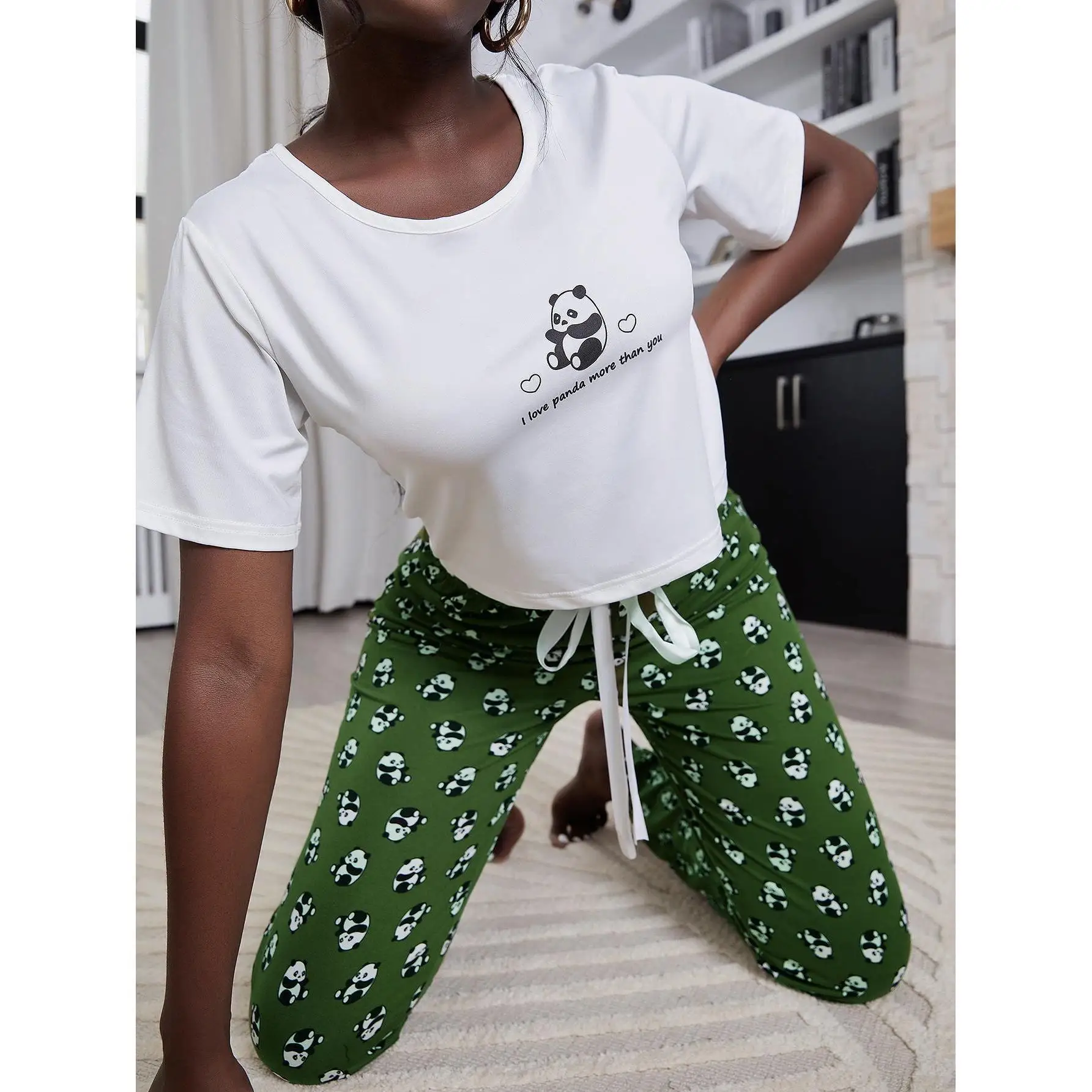 Dierenprint Pyjama Sets Vrouwen Mujer Conjuntos Pijama Conjunto Pyjama Pijama Femme Ensembles Feminino Nachtkleding Pyjama