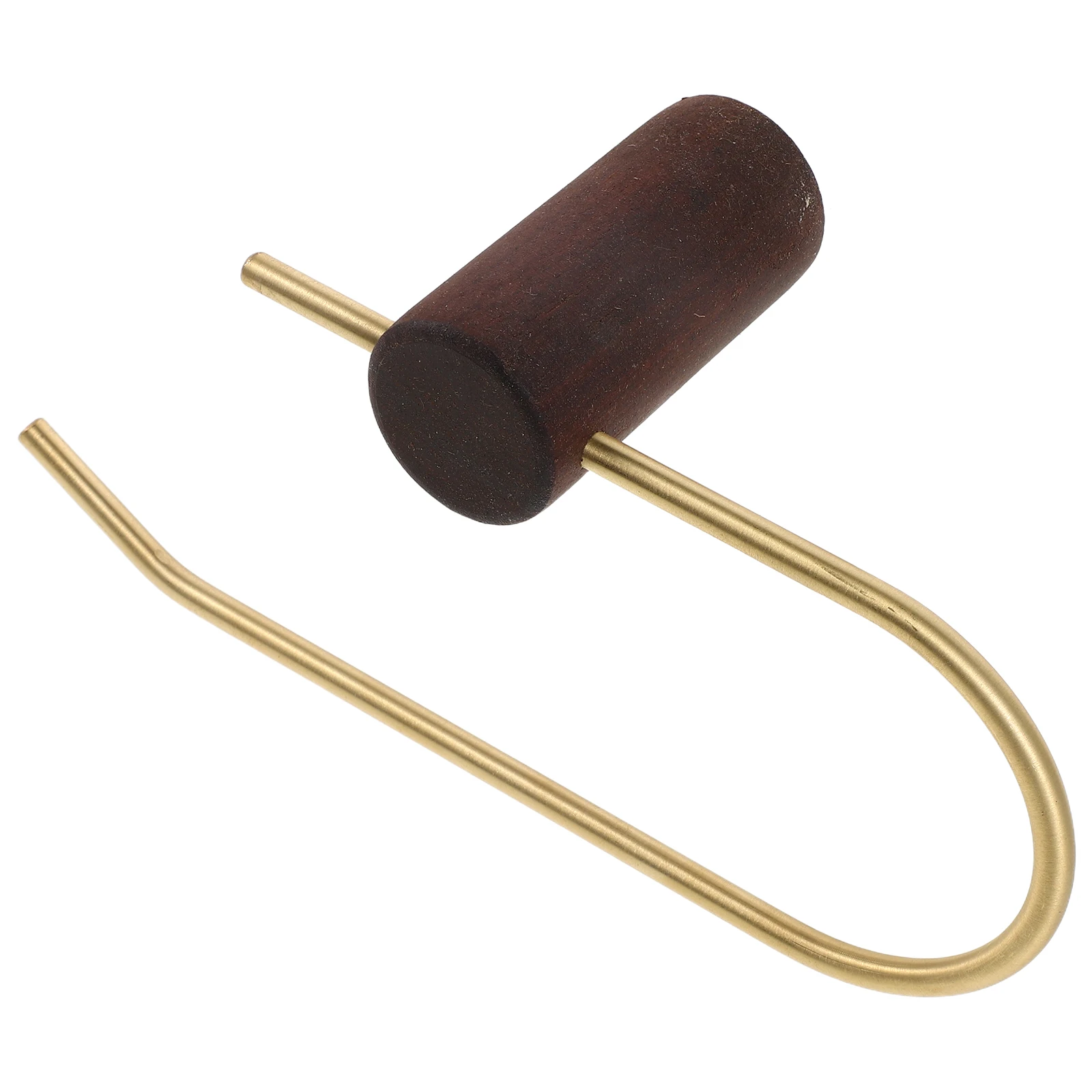 

Держатель для туалетной бумаги из цельного дерева, орех с латунными акцентами, без сверла, настенная стойка для рулонов салфеток в ванной комнате для компактных помещений