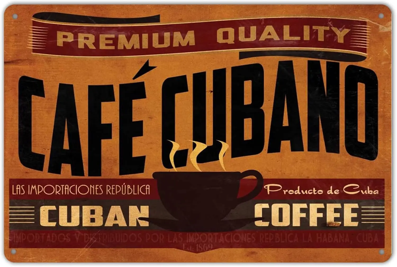 Ylens Premium Quality Cuban Coffee Vintage Metal Sign Garage Signs for Men Home Decor tin Art Decor,es