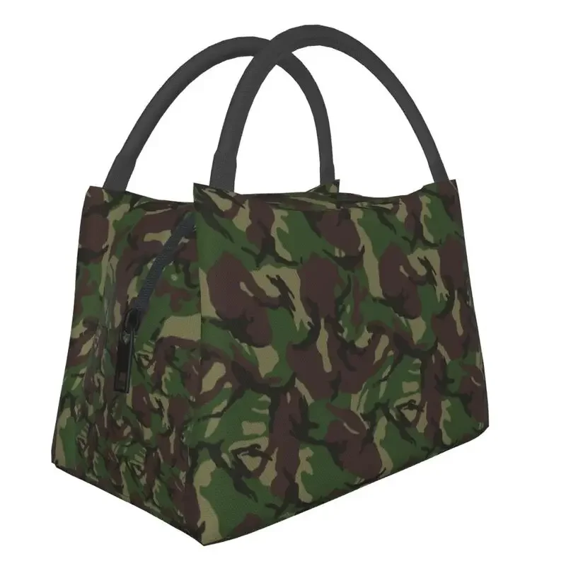 British DPM Camo Insulated Lunch Bag for Camping Travel Military Army Camouflage Resuable Thermal Cooler Bento Box Women