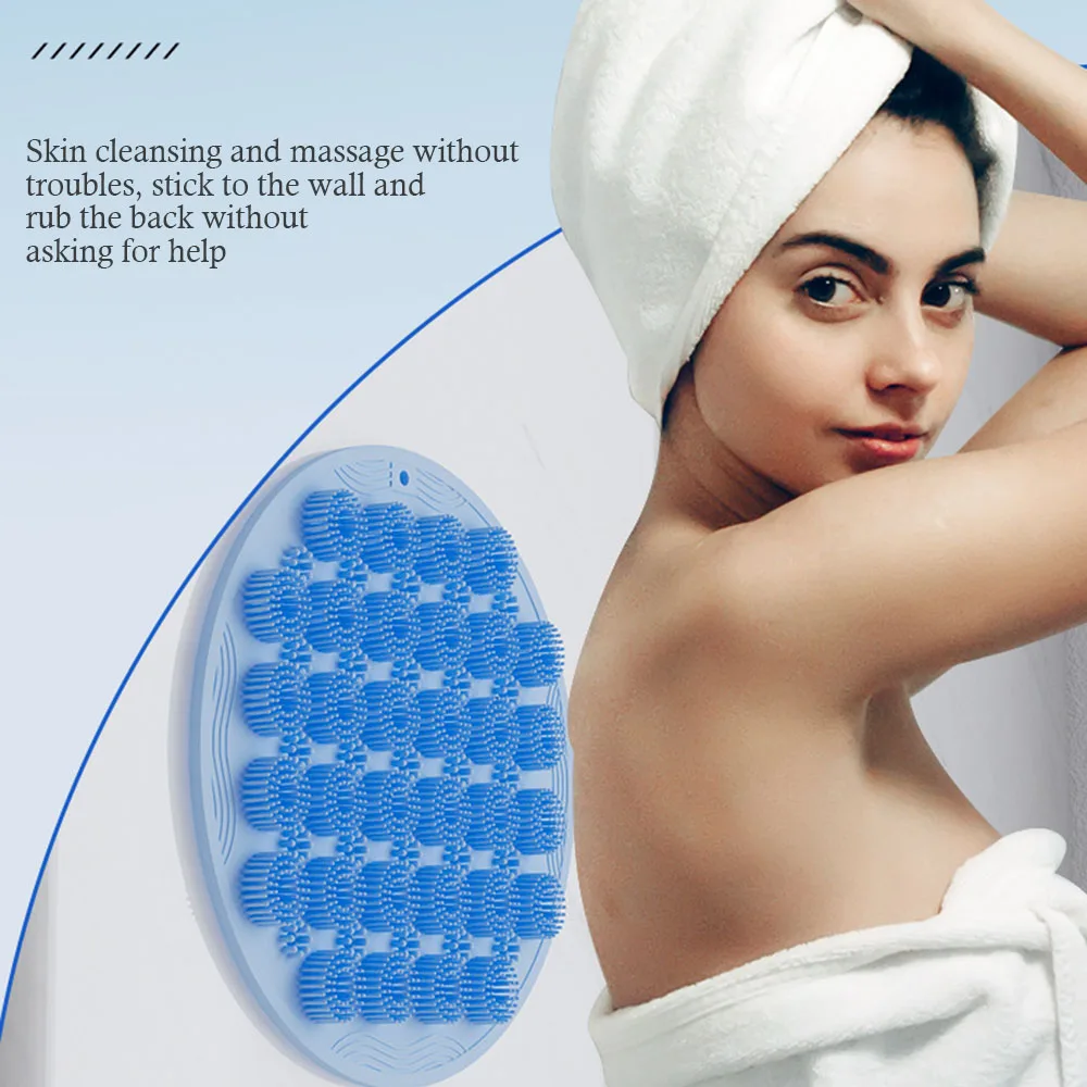 Keset Kaki Gosok Punggung Silikon Fleksibel Kamar Mandi Anti Selip Sikat Pijat Mandi Dapat Digantung Anti Selip untuk Menggosok Kaki