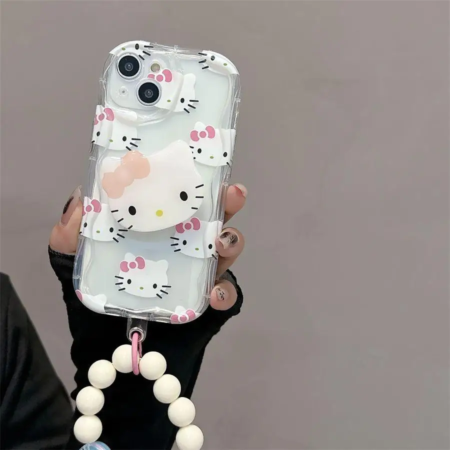 Sanrio Hello Kitty Kawaii Head Stand Case For Infinix Note 30 40 Pro Zero 30 Hot 40i 30 Play Smart 8 7 Cover Funda Soft Silico