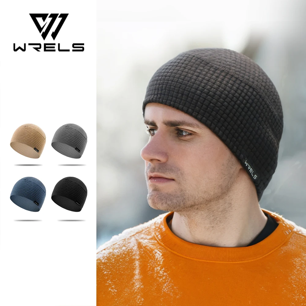 WRELS Windproof Women Men Polar Fleece Waffle Warm Beanie Hat Autumn Winter Soft Comfortable Ski Cycling Cap Hat For Women Men