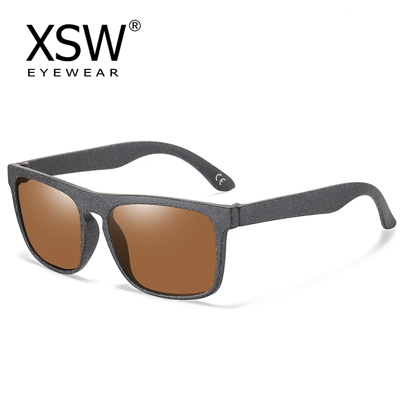 

XSW brand design wheat retro square oval degradable sunglasses for men and women Glasses wheat Straw Sunglasses UV400 7021-4