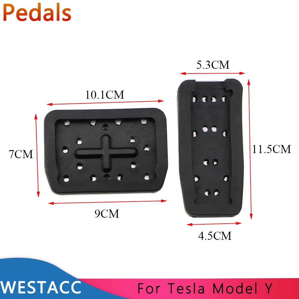 Car Pedals for Tesla Model Y ModelY 2019 2020 2021 Stainless Steel Accelerator Gas Brake Rest Pedal Covers Interior Accessories