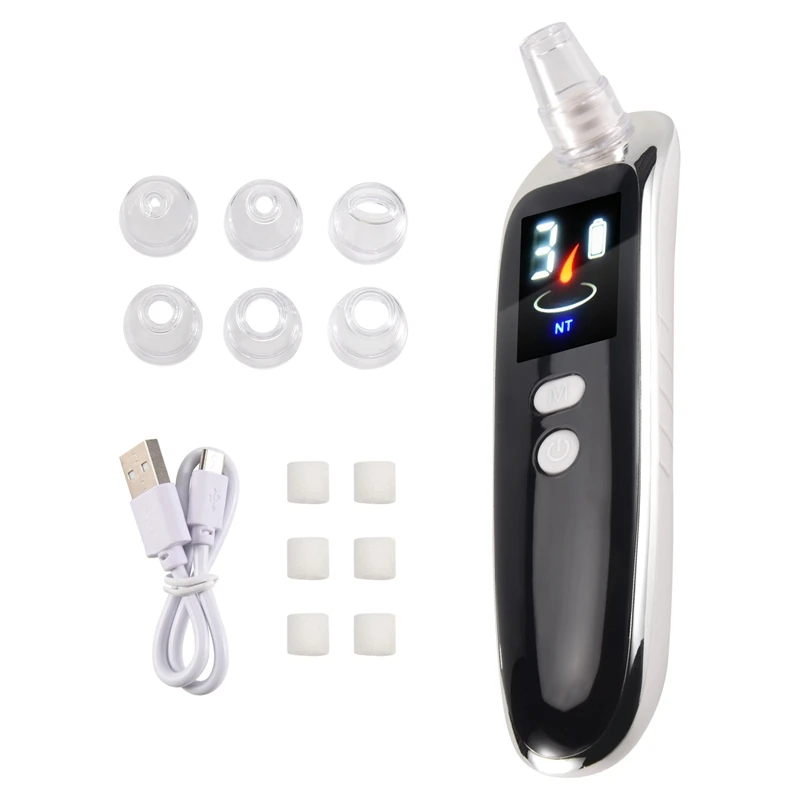 A39M Face Nose Acne Black Dot Pimple Blackhead Remover Electric Blackhead Vacuum Cleaner Pore Skin Care Tools Machine With 6 Hea