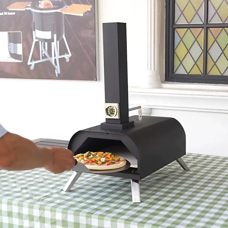 12 inch wood burning manual rotating pizza oven outdoor small wood burning pellet pizza oven