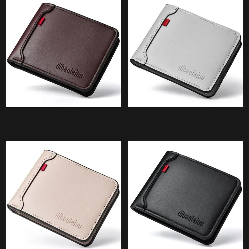 New PU Leather Retro Men's Wallet Soft Ultra Thin Multiple Pockets Lightweight Slim Wallet Money Clip Men