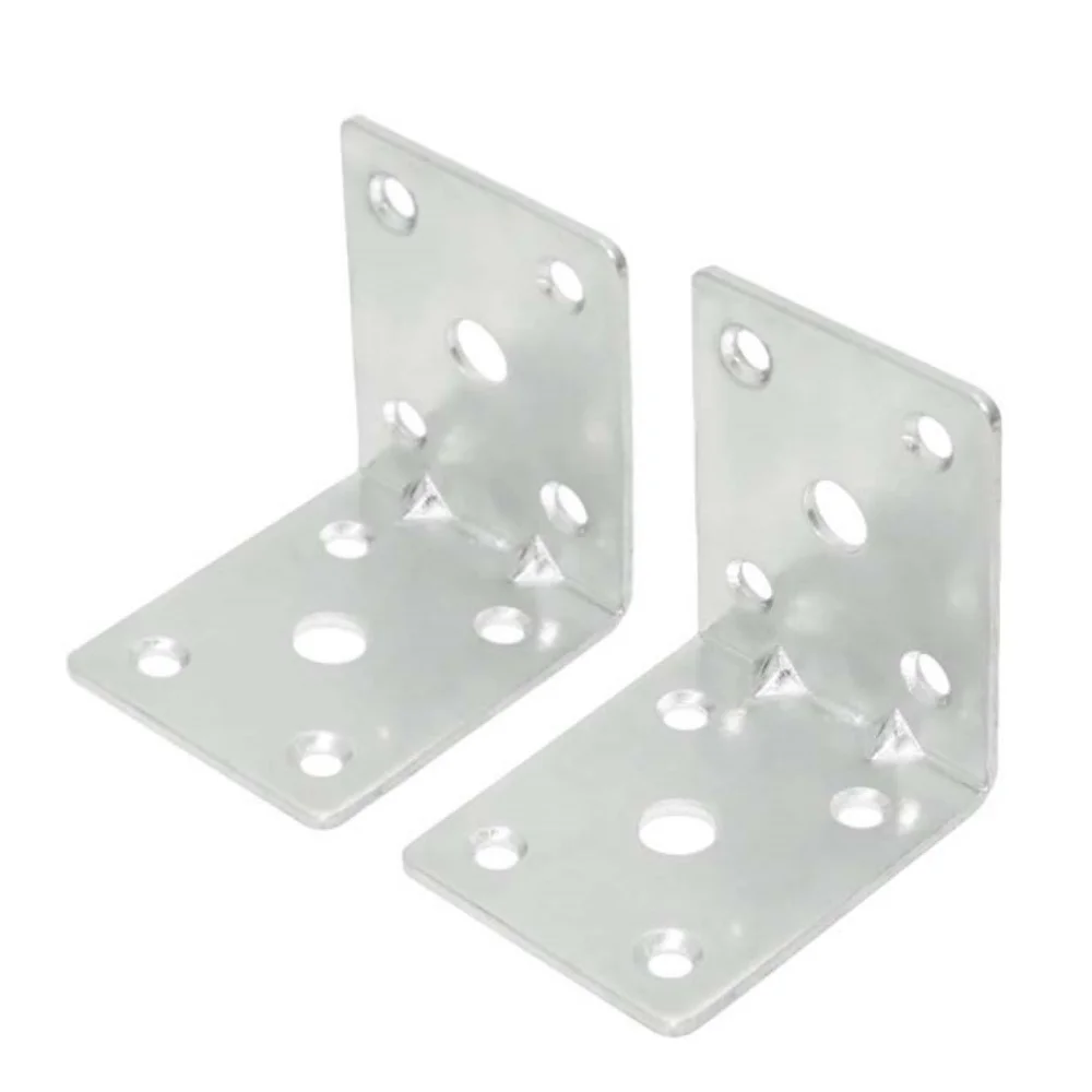 2Pcs 90 Degree Corner Code L-Shaped Corner Brackets Laminated Furniture Plate Hardware Right Angle Bracket Cabinets Connectors