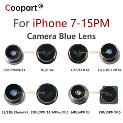 Rear Camera Blue Lens Parts For iPhone 15 14 13 12 11 Pro MAX 7 8 Plus X XS XR XSM Mini Back Camera Repair Replacement Accessory