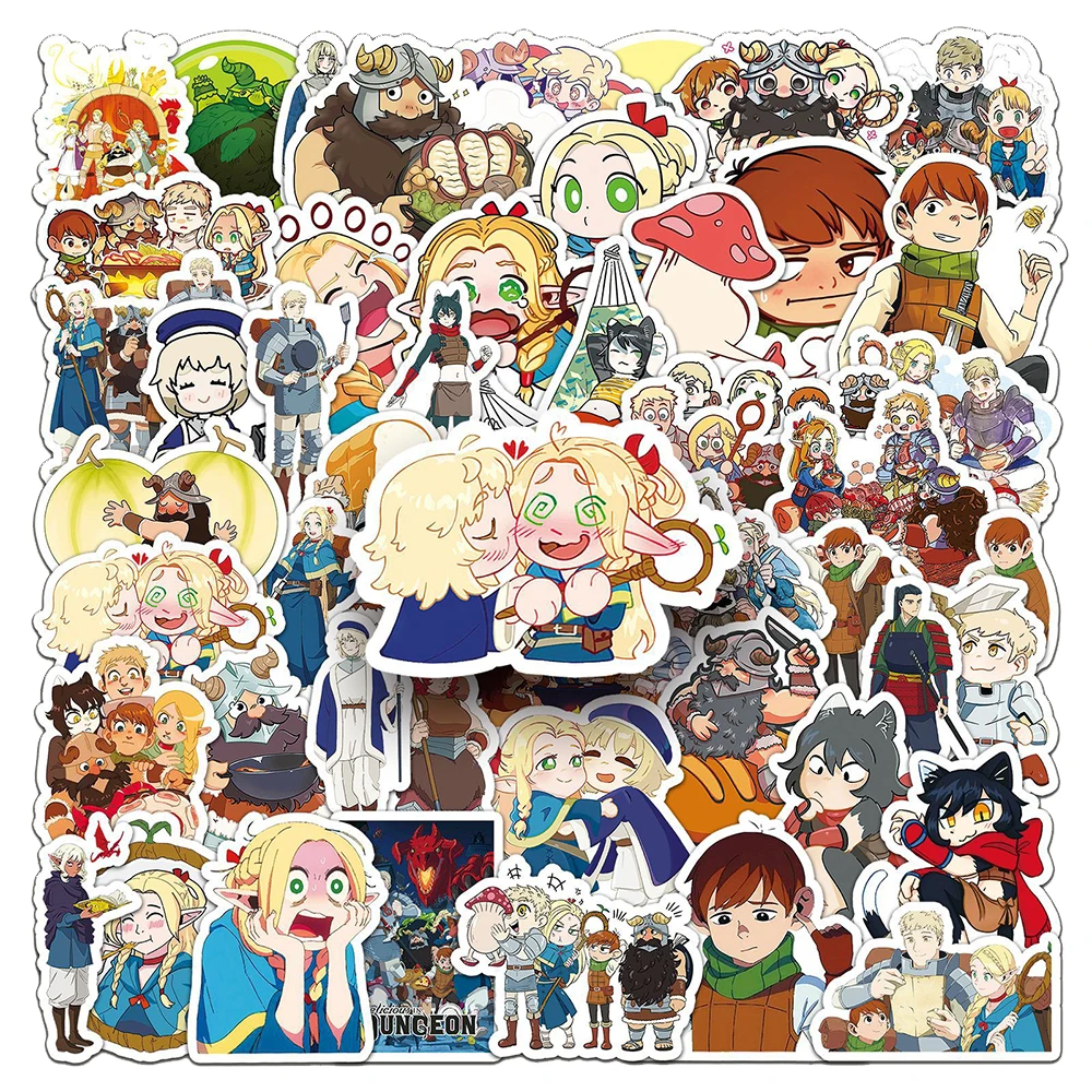 

10/30/50pcs Kawaii Delicious in Dungeon Anime Stickers Decals Toy DIY Skateboard Phone Luggage Cartoon Graffiti Sticker Kid Gift