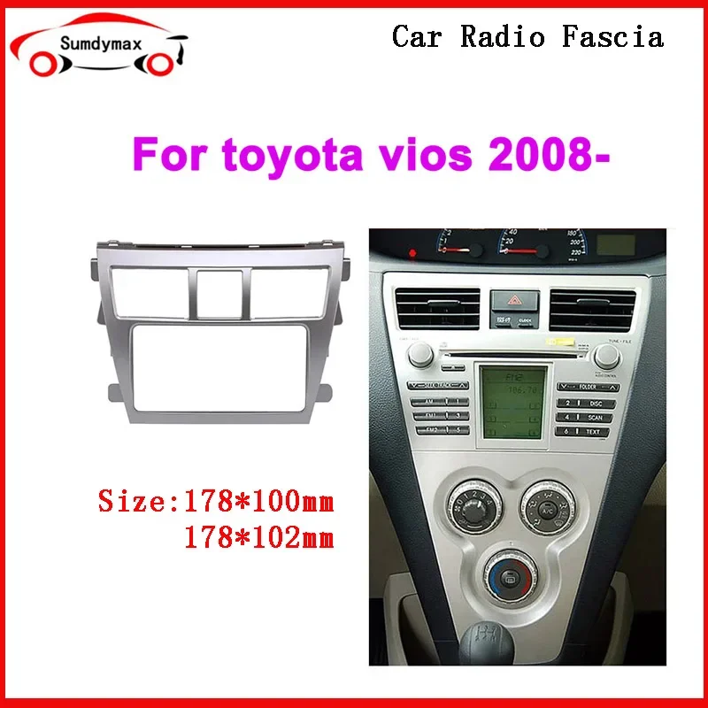 

2Din Car Radio Installation DVD GPS ABS PC Plastic Fascia Plane Frame For TOYOTA vios yaris belta 2006-2012 Dash Kit
