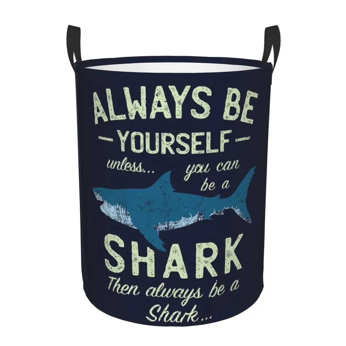 Always Be A Shark Folding Laundry Baskets Dirty Clothes Toys Sundries Storage Basket Large Waterproof Hamper For Home Kids