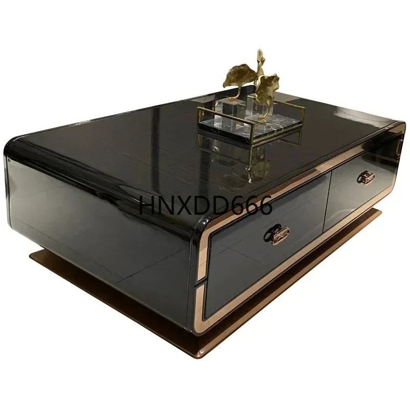 

Italian solid wood coffee table modern light luxury villa suite decoration table
