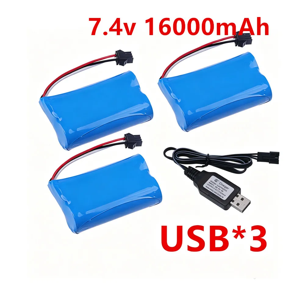 For MN82 MN128 MN78 LC79 Watch Gesture Sensing Twisted RC stunt car 7.4V 16000mAh 21700 Li-ion battery SM-3P Plug