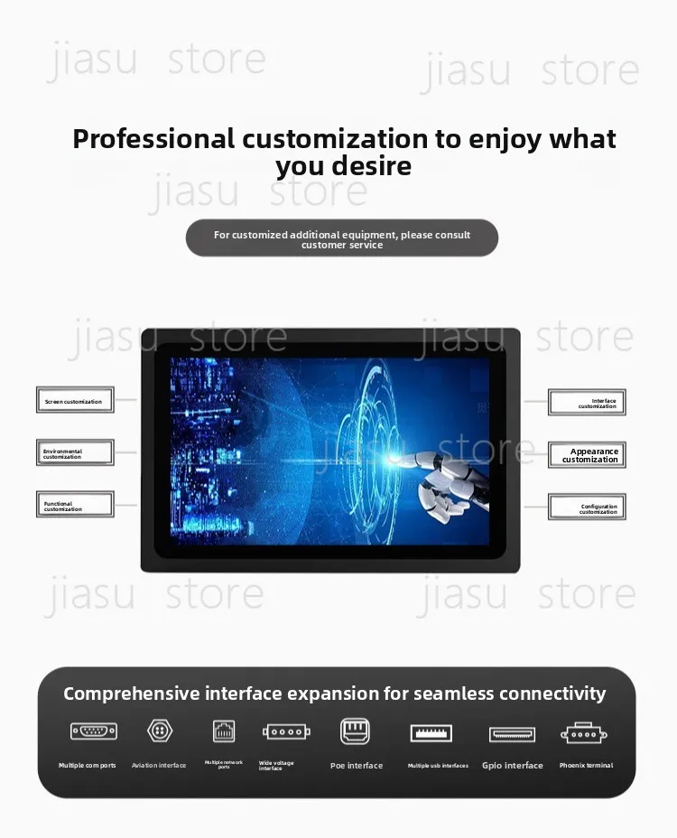 7-15 inch embedded industrial control all-in-one computer, tablet computer, touch screen, industrial display