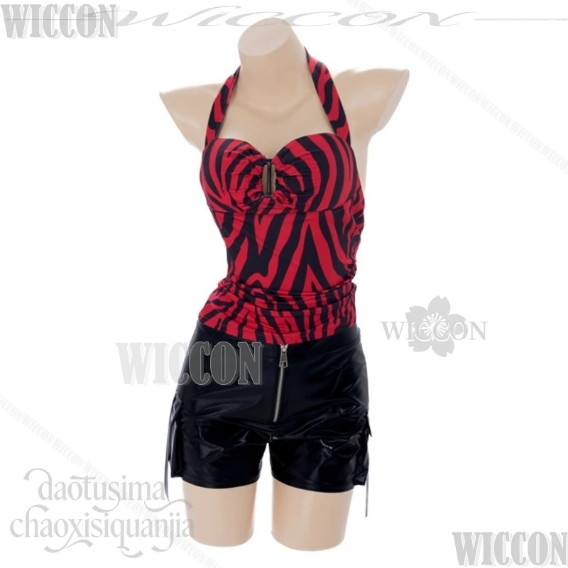 Nikki Cosplay Horror Movie Obsession Costume Halter Top Pu Short Wig One Wish Willow Halloween Roleplay Festival Fancy Comic Con view 4