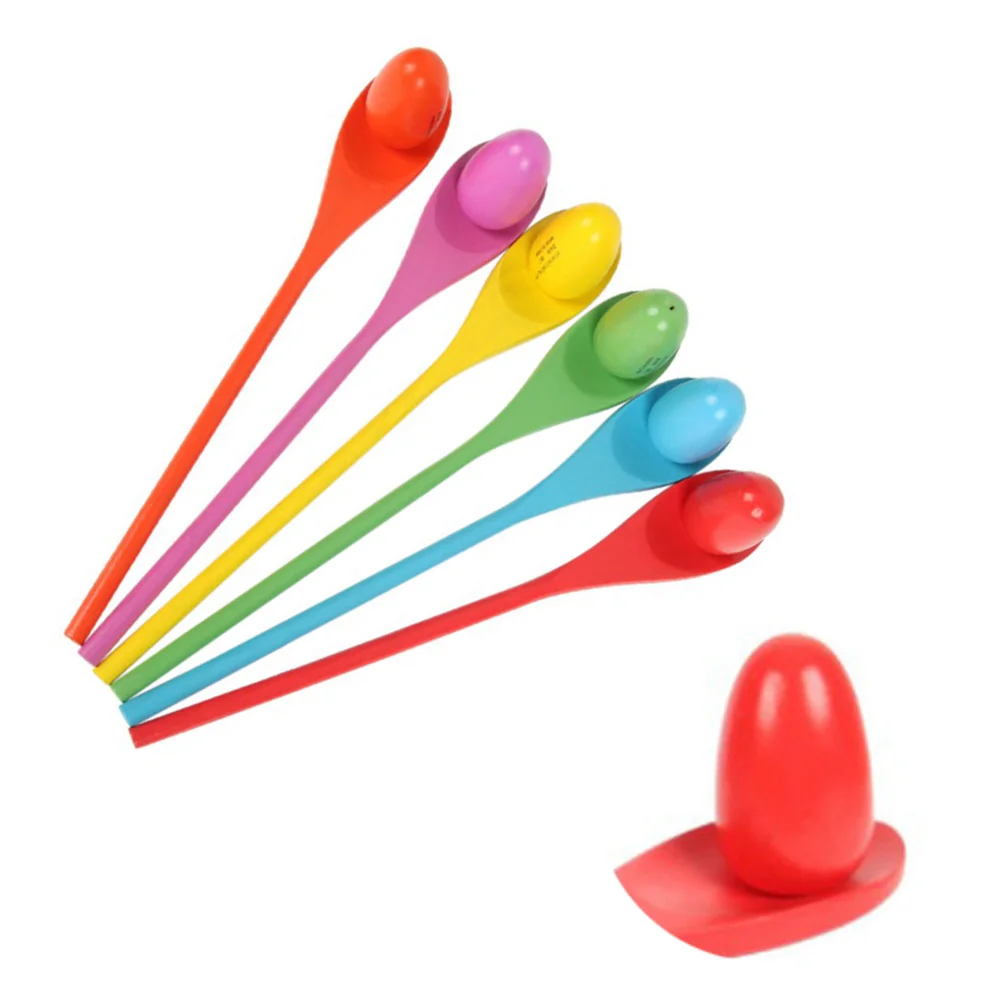 

12pcs Egg and Spoon Relay Race Game Fun Game for Parties Birthdays Family Outings (Assorted Color) kids egg relay game