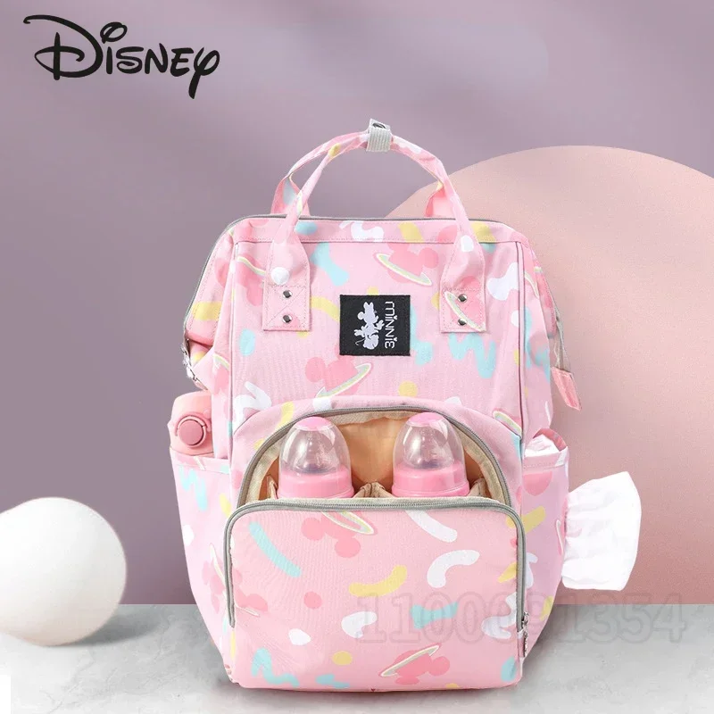 Disney original novo mickey saco de fraldas mochila marca luxo moda saco de fraldas do bebê grande capacidade multifuncional saco do bebê