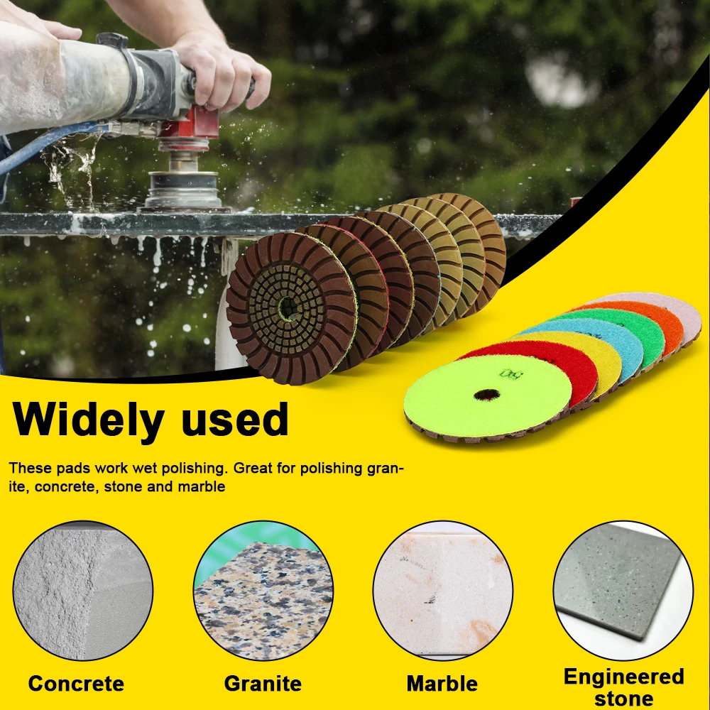 4 inch/100mm Quartz Granite Countertop Diamond polishing Pad Wet Stone Marble Polish tools copper bond and resin part