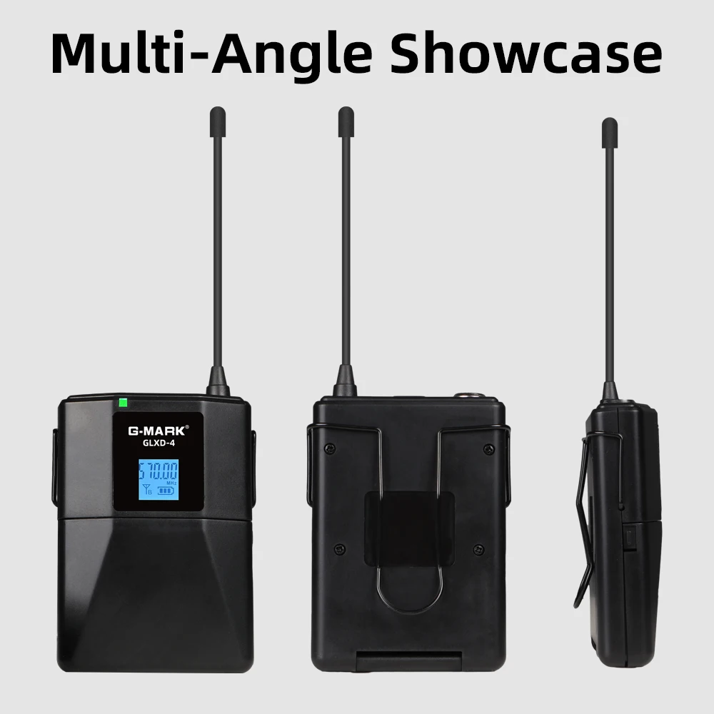 Wireless Lavalier Microphone G-MARK GLXD4 UHF Professional Headset Clip Mic Bodypack Frequency Adjustable 50M For Party Show