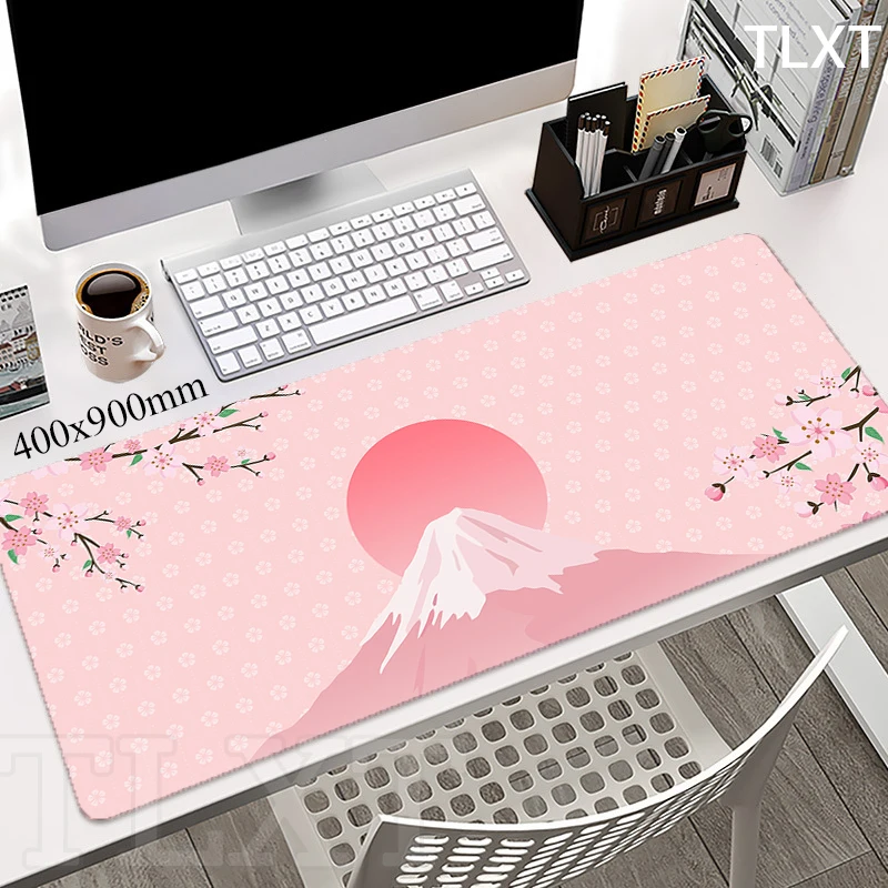 Pink Desk Mat Gamer Mousepads XXL Mouse Pad Office Desk Pads Large Mousepad Cute Illustration Mouse Mats For Computer