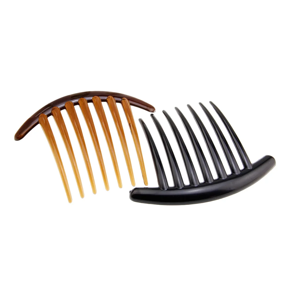 20 Piezas de Horquillas de 7 Dientes, Pinzas de Pelo de Plástico Negras y Marrones para Mujer, Accesorio para el Cabello para Fiestas y Bodas, Peine de Siete Dientes