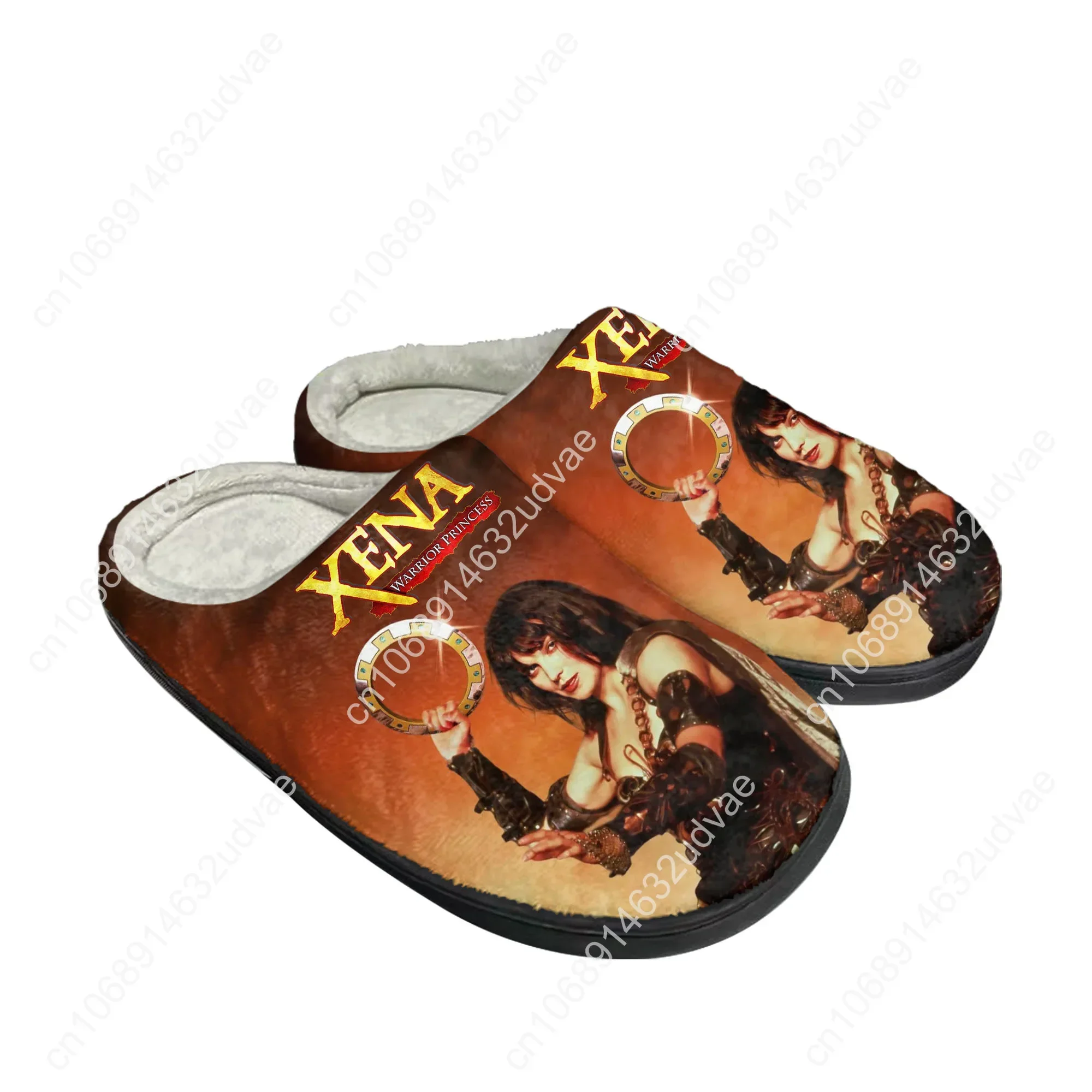 Xena Warrior Princess-zapatillas de algodón para hombre y mujer, zapatos térmicos de felpa para mantener el calor en el dormitorio, calzado personalizado