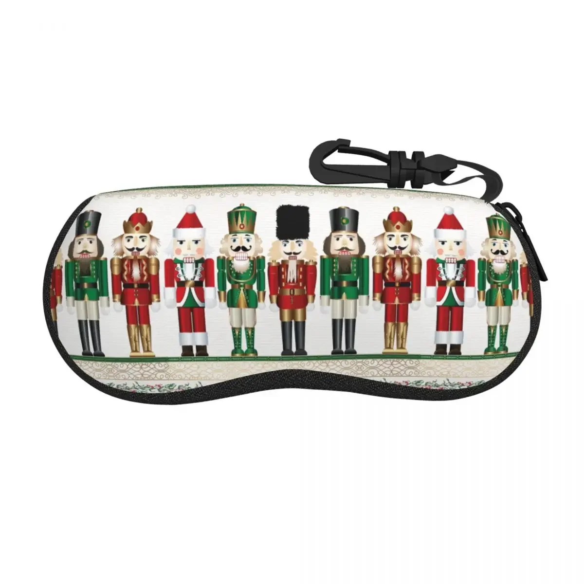 

Custom Merry Christmas Nutcrackers Shell Eyeglasses Protector Cases Sunglass Case Nutcracker Soldier Doll Gift Glasses Pouch