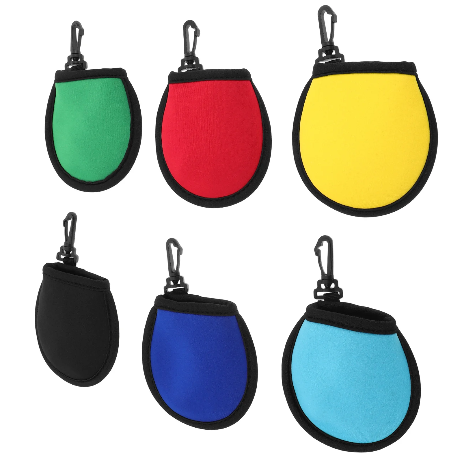 6Pcs Portable Golf Ball Washer Pocket Hanging Clip Cleaning Bag Durable Golf Accessories Organizer Pouch Ball Washer Pouch