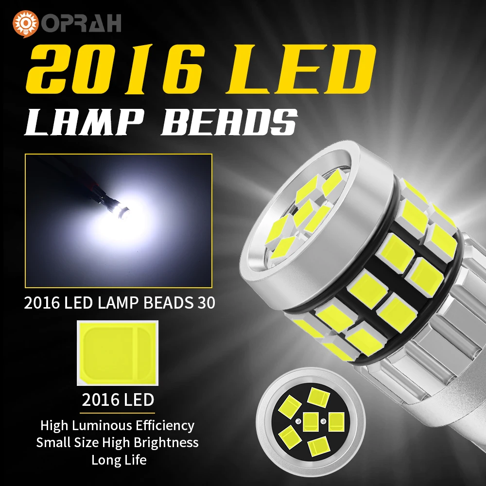 차량용 LED CANBUS 오류 없음 전구, 2x W5W, T10 2016SMD, 12V, 24V, 사이드 라이트, 자동 지도 돔 도어 램프, 독서 전구, 흰색