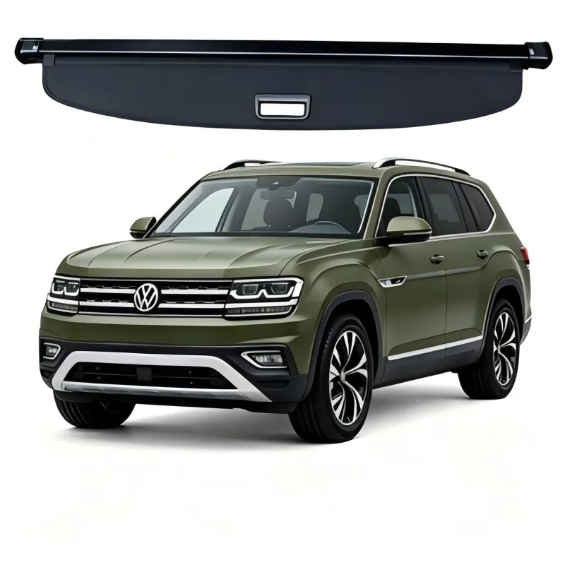 Cargo Cover Trunk Privacy Shade Rear Security Partition Anti-Theft Shield Organizer for VW Atlas Cross Sport 2017-2025