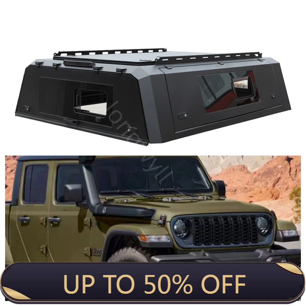 

Deren High QualitCustomized Hard Aluminum Truck Tub Topper for Jeeps Gladiator Land Cruiser Pickup Truck Bed