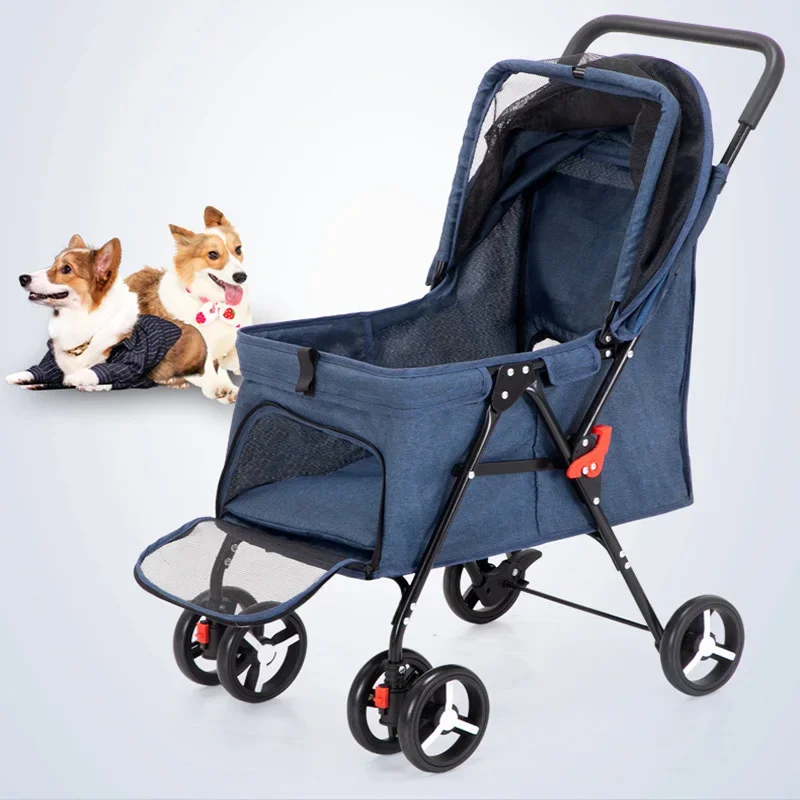 

Pet Dog Cart Detachable Foldable Lightweight Material Small And Medium Sized Teddy Dog Durable Cat Dog Carriers Bags