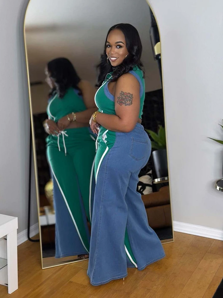 Mulheres elegantes calças e conjunto superior verão sem mangas colete e calças de perna larga casual conjuntos de duas peças roupas atacado dropshipping