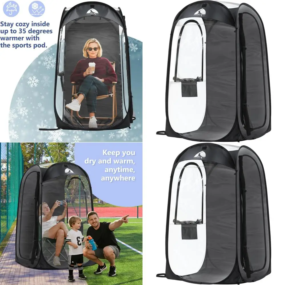 

1-Person Portable Weather Shelter - Clear TPU Panel, Instant Setup, All-Weather Protection for Outdoors, Camping, Hiking