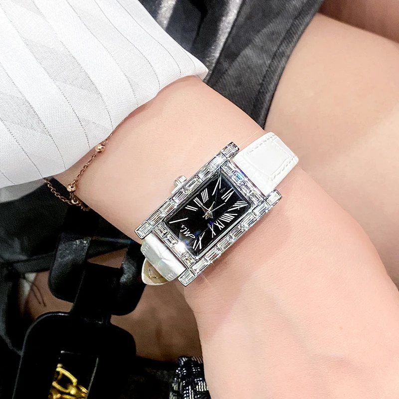 Women's Korean-Style Square Rhinestone Casual Starry Quartz Watch for Womens Business Watches