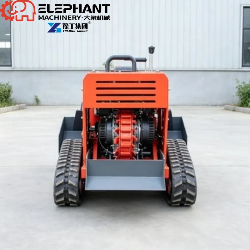 Tracked Ditcher, Self-propelled Crawler Trencher With Backfill Rotary Tiller For Orchard Trenching Work