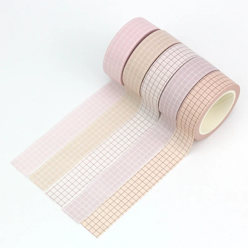 NEW 1PC 10M Decor Cute More Pastel Colours Grid and Pure Color Washi Tape Set for  Diary Scrapbooking Masking Tape Stationery