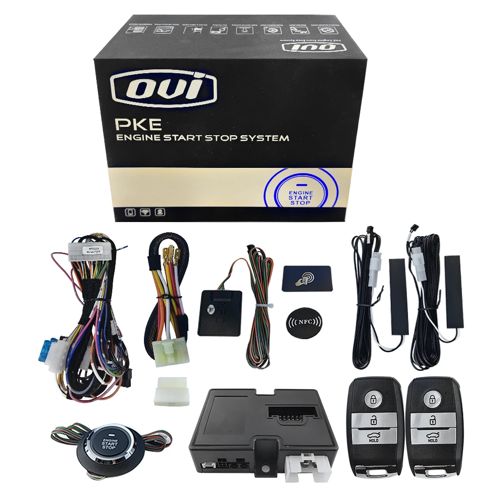 OVI Universal Keyless Entry Car Alarm System With Remote Start Push System Vehicle Security Equipment