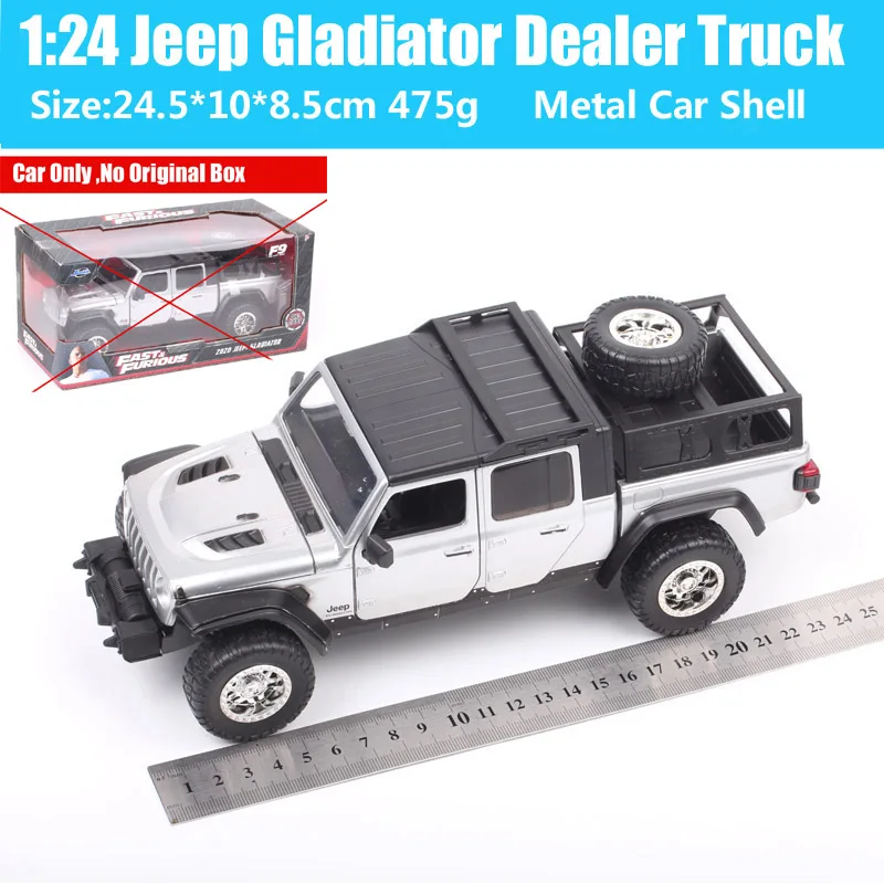 Car Only 1/24 Scale Jada 2020 Jeep Gladiator Dealer Truck Diecast & Vehicles Metal Pickup Car Model Toy Miniatures