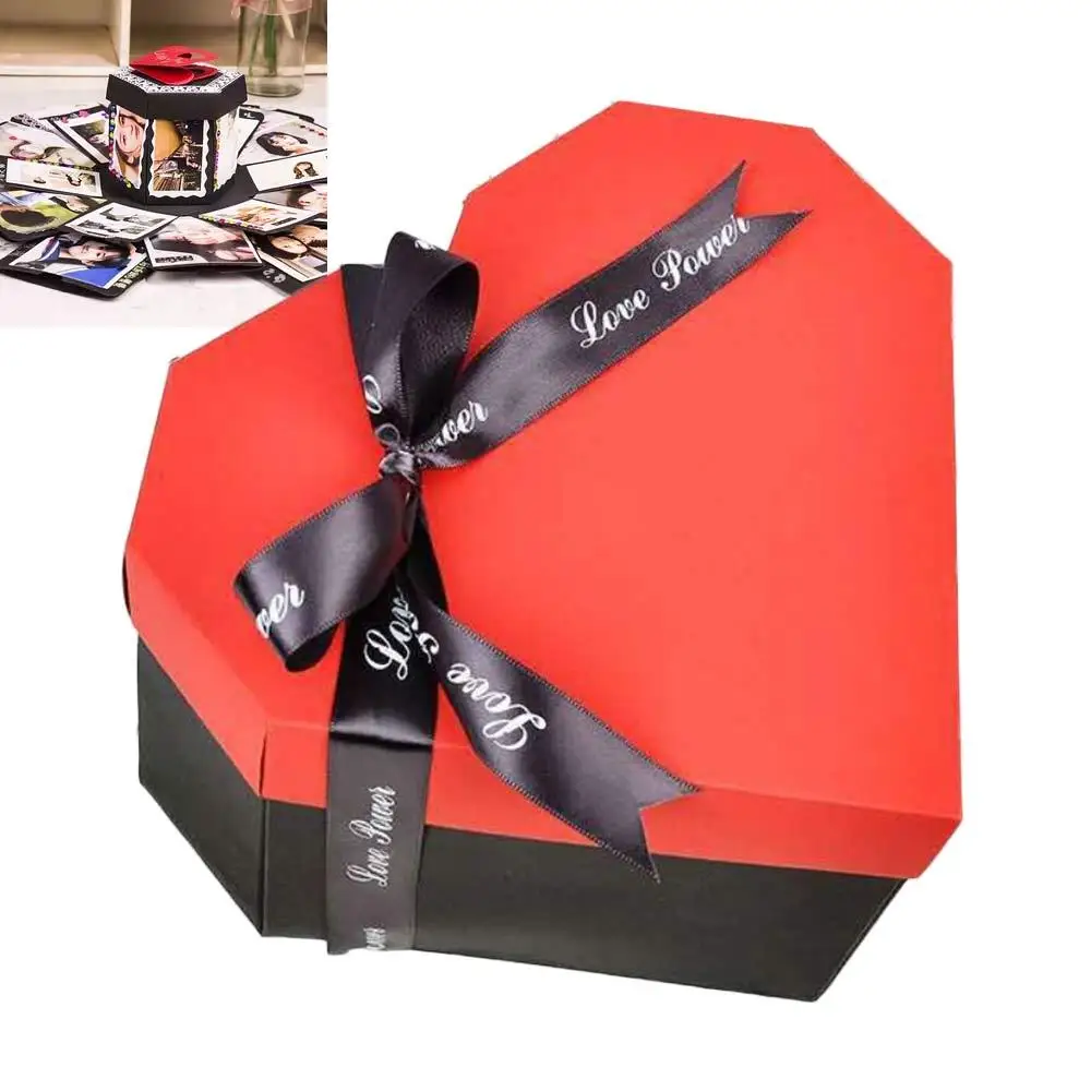 

Paper Love Heart Explosion Box Handmade Self-adhesion Folding Photo Album Gift Box Scrapbook Love Memory