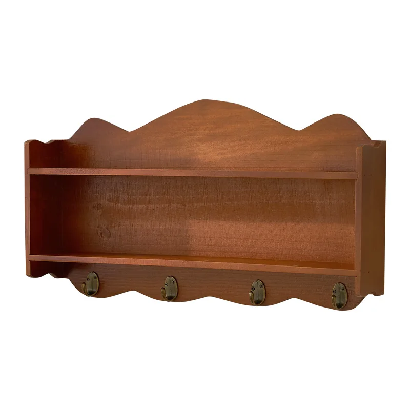 Nordic Kitchen Wall-Mounted Storage Shelf | Solid Wood Display Rack for Dining Room Organization & Decoration