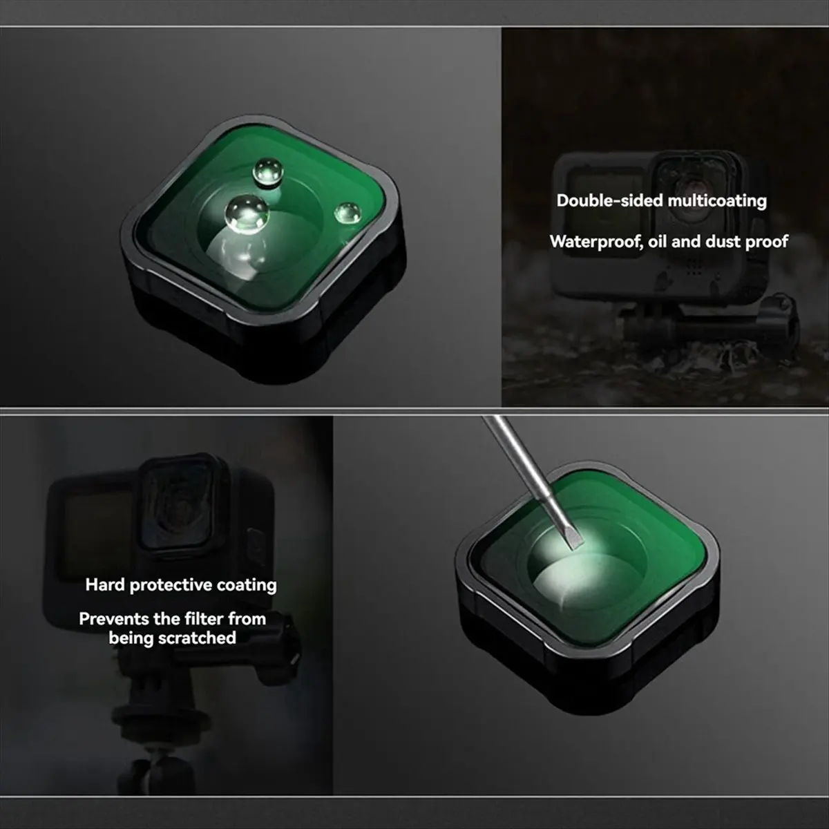 15X Macro Lens for Sports Camera Close-Up Filter Anti-Reflective Multi-Layer Coating HD Optical Glass